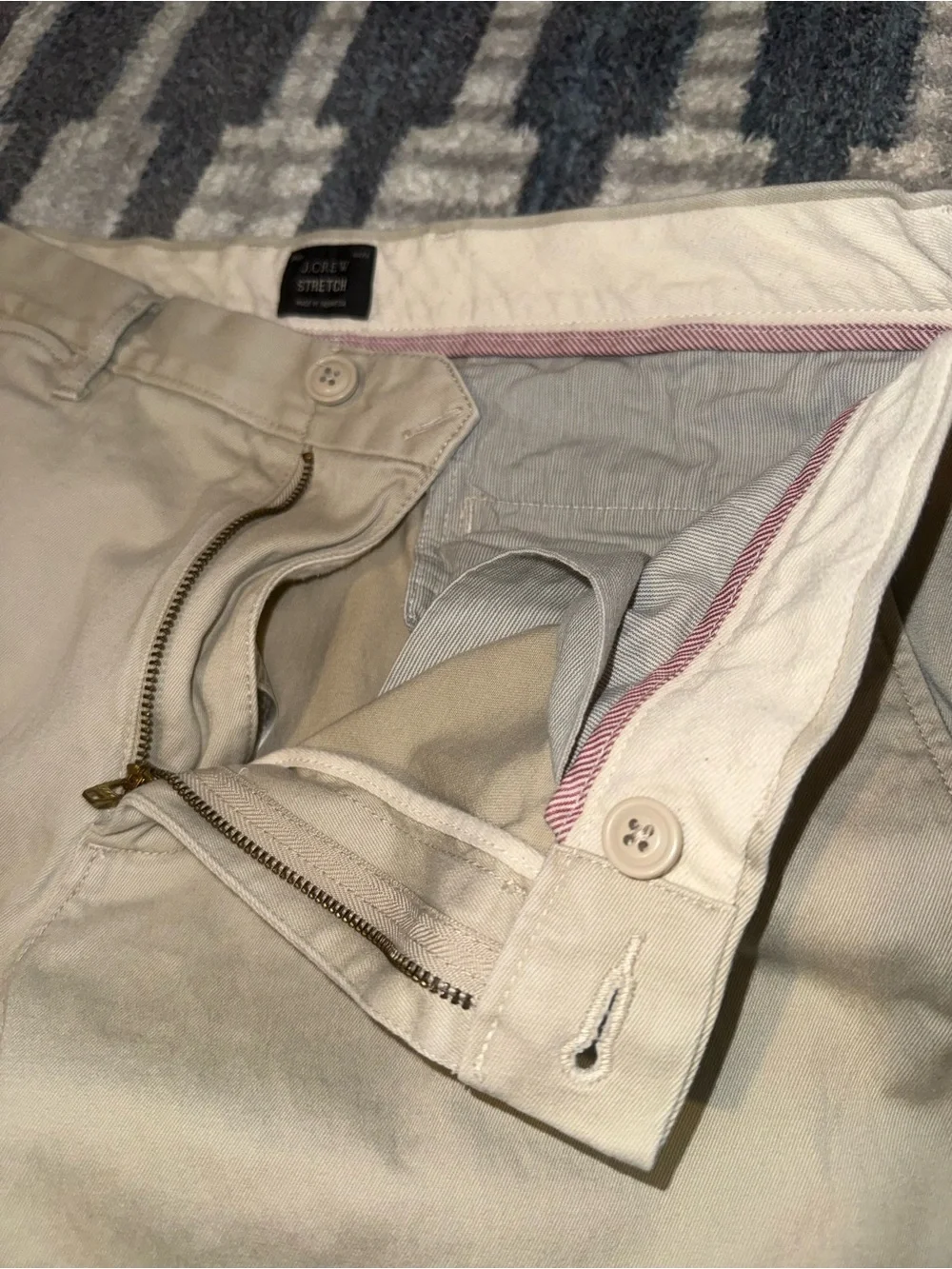 J.Crew Stretch Men's Classic Tan Khaki Chino Pants Size 32x32 Cotton Casual
